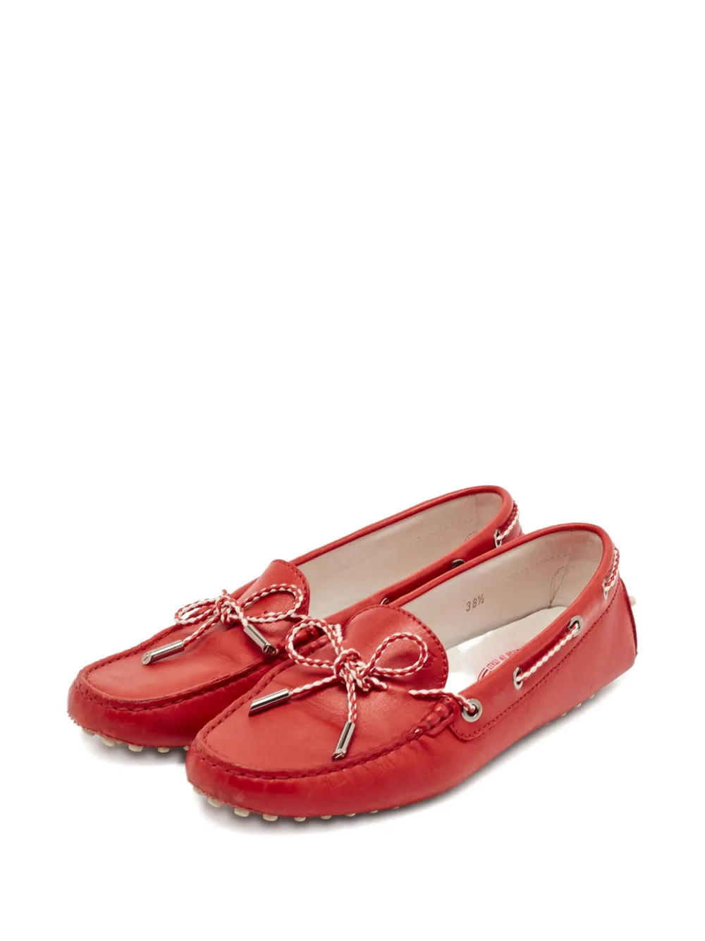 Tod's Vintage Pre-owned leren bootschoenen met strikdetail - Rood