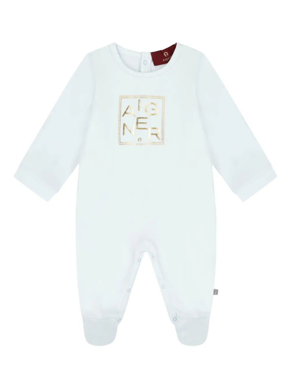 Aigner Kids Romper met logoprint Beige