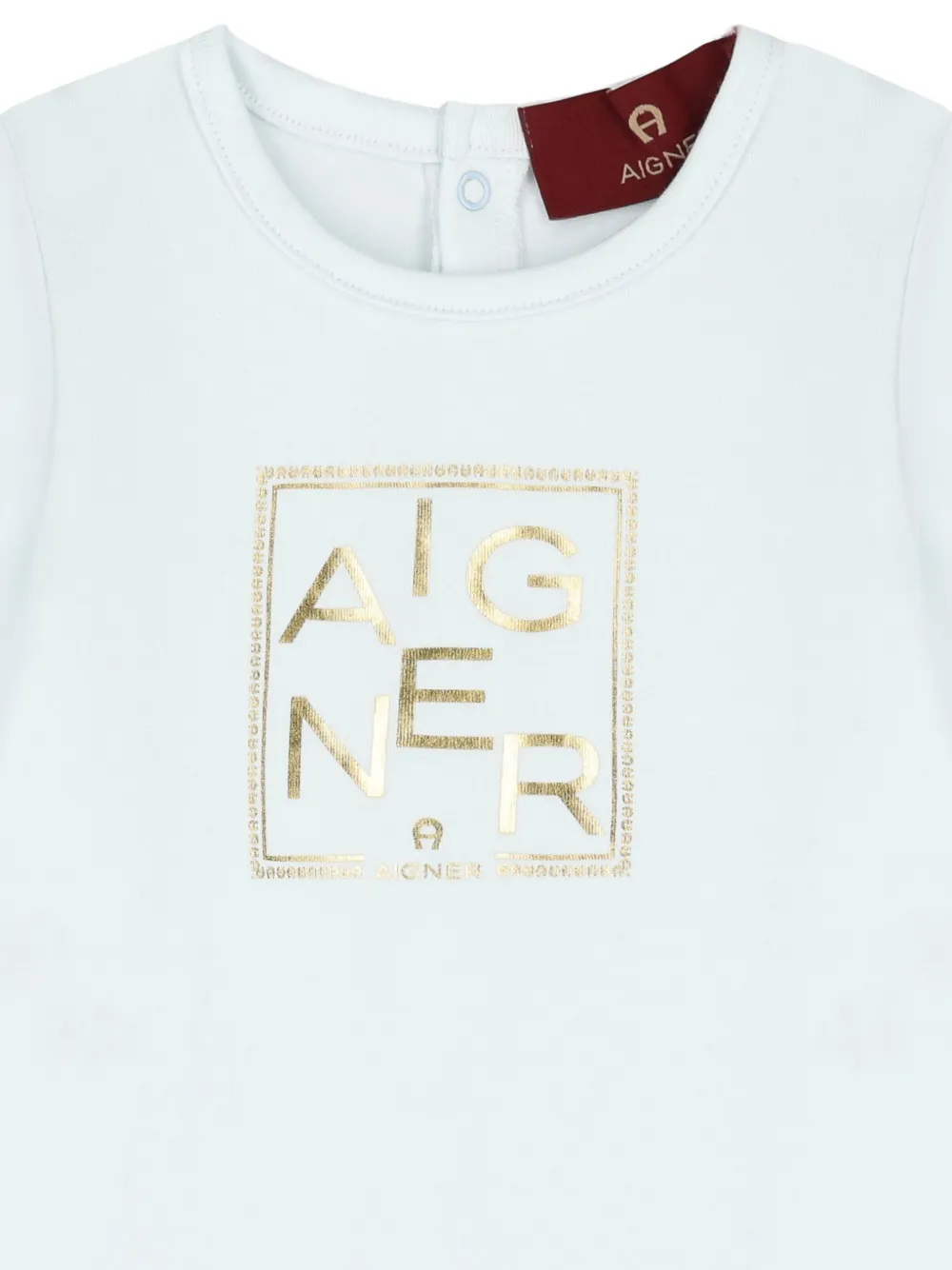 Aigner Kids Romper met logoprint Beige