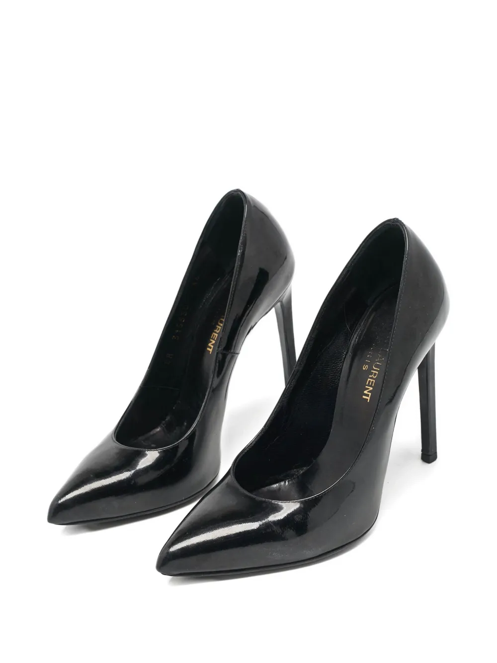 Saint Laurent Pre-Owned 110 mm lakleren pumps met puntige neus - Zwart