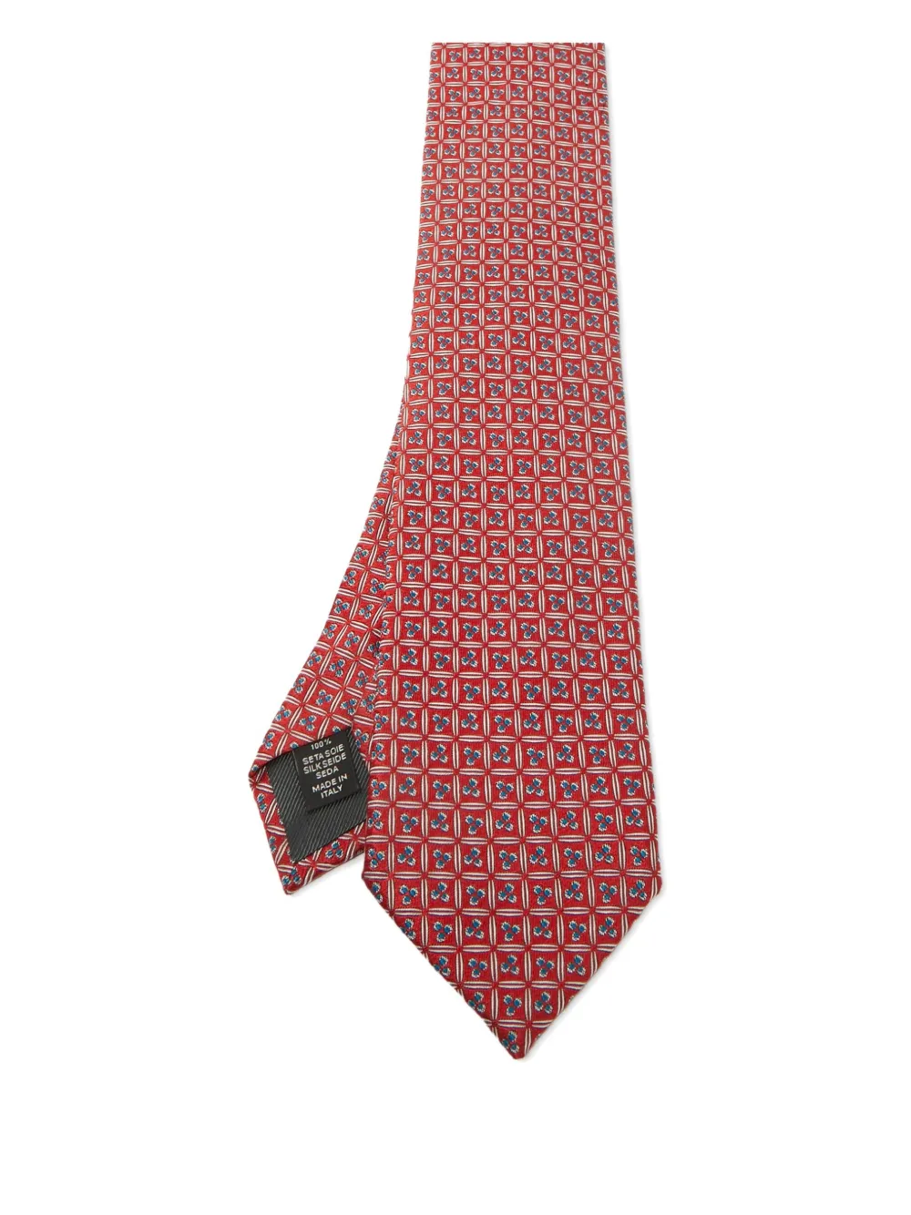 silk geometric-pattern tie