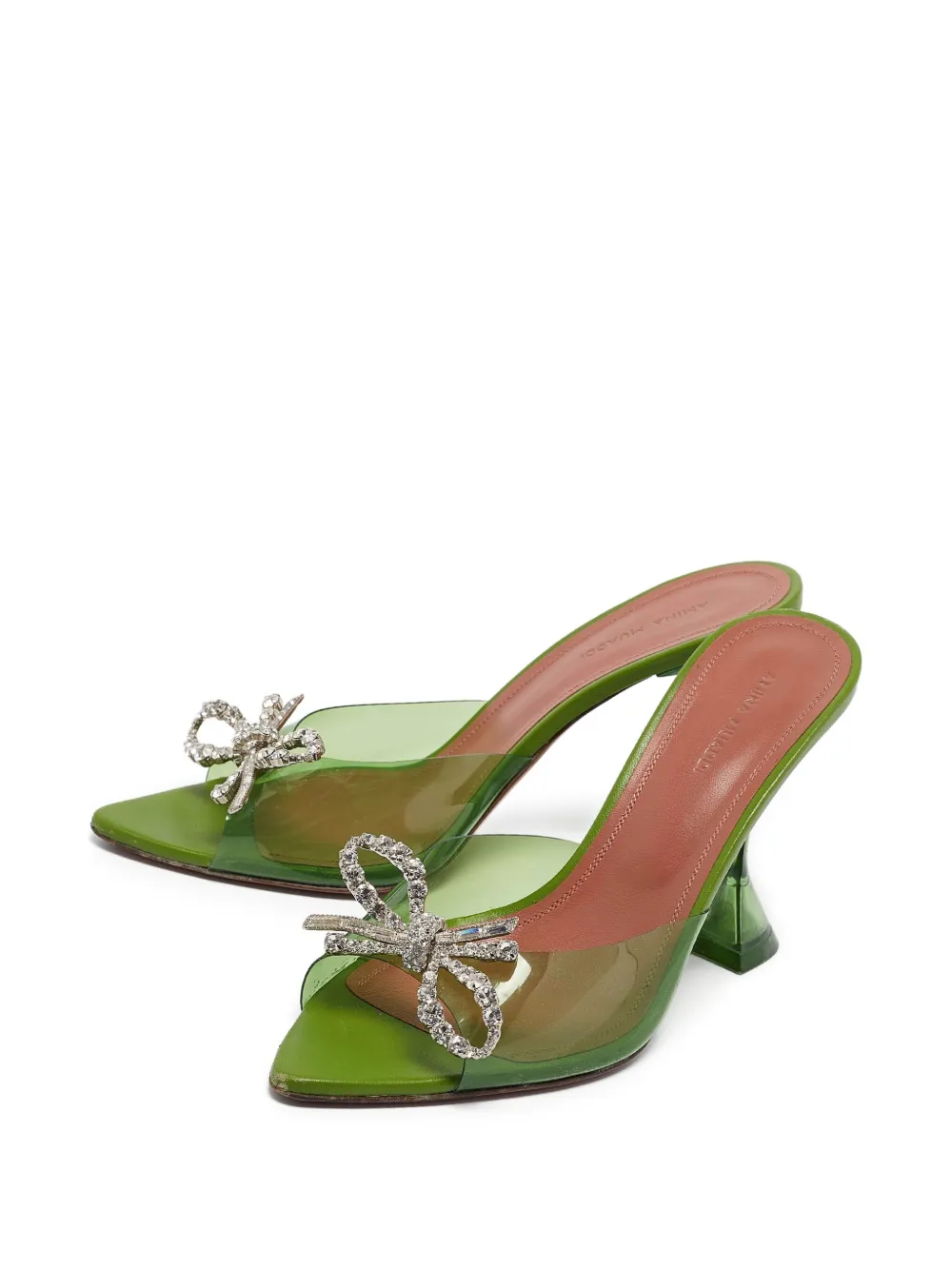 Amina Muaddi 100mm transparent-design heeled mules | Image 2