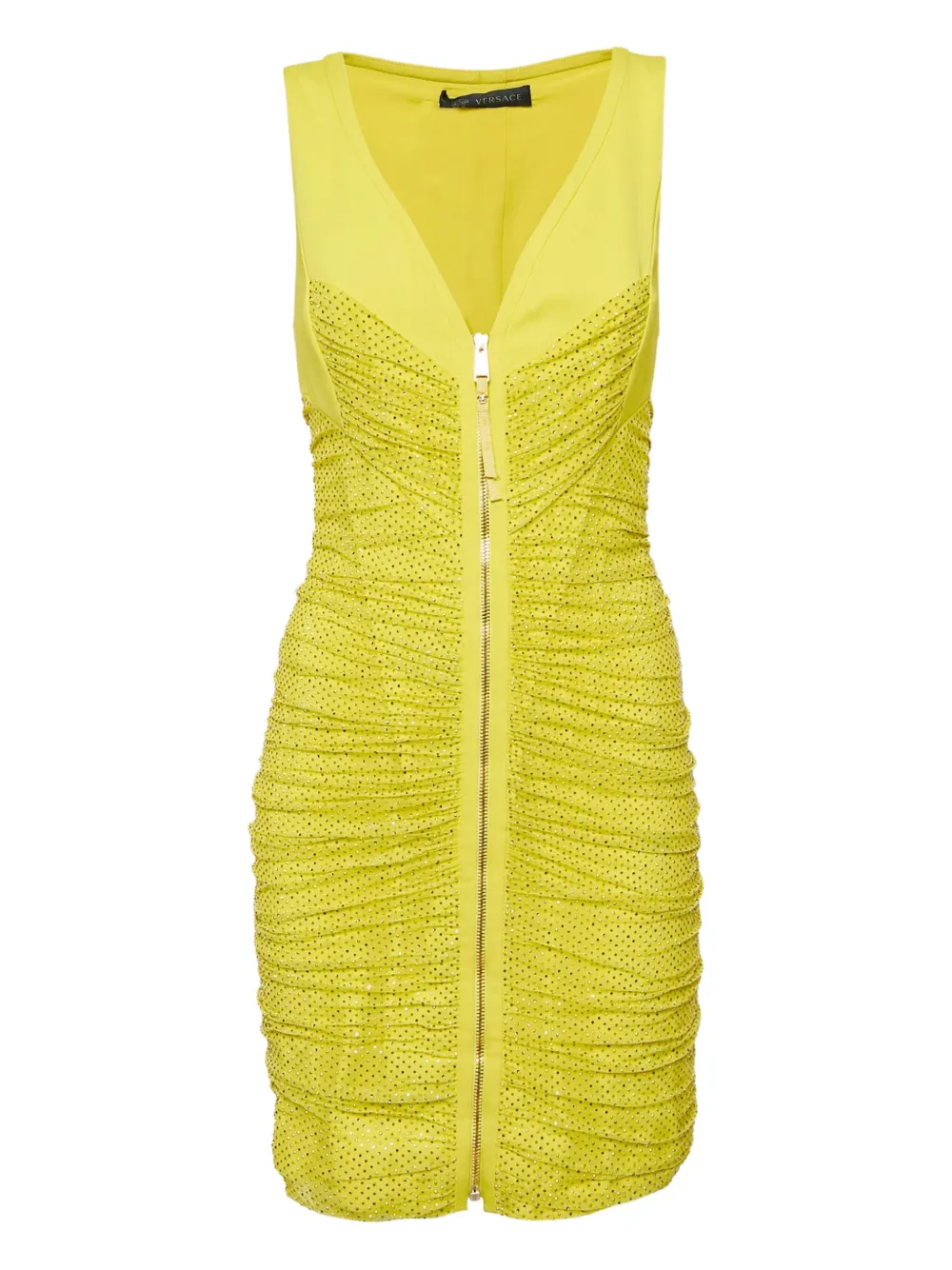 Versace Pre-Owned ruched zip-up dress | Yellow | Image 1