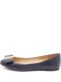 Tory Burch pre-owned bow-detail leather ballet flats - Blue
