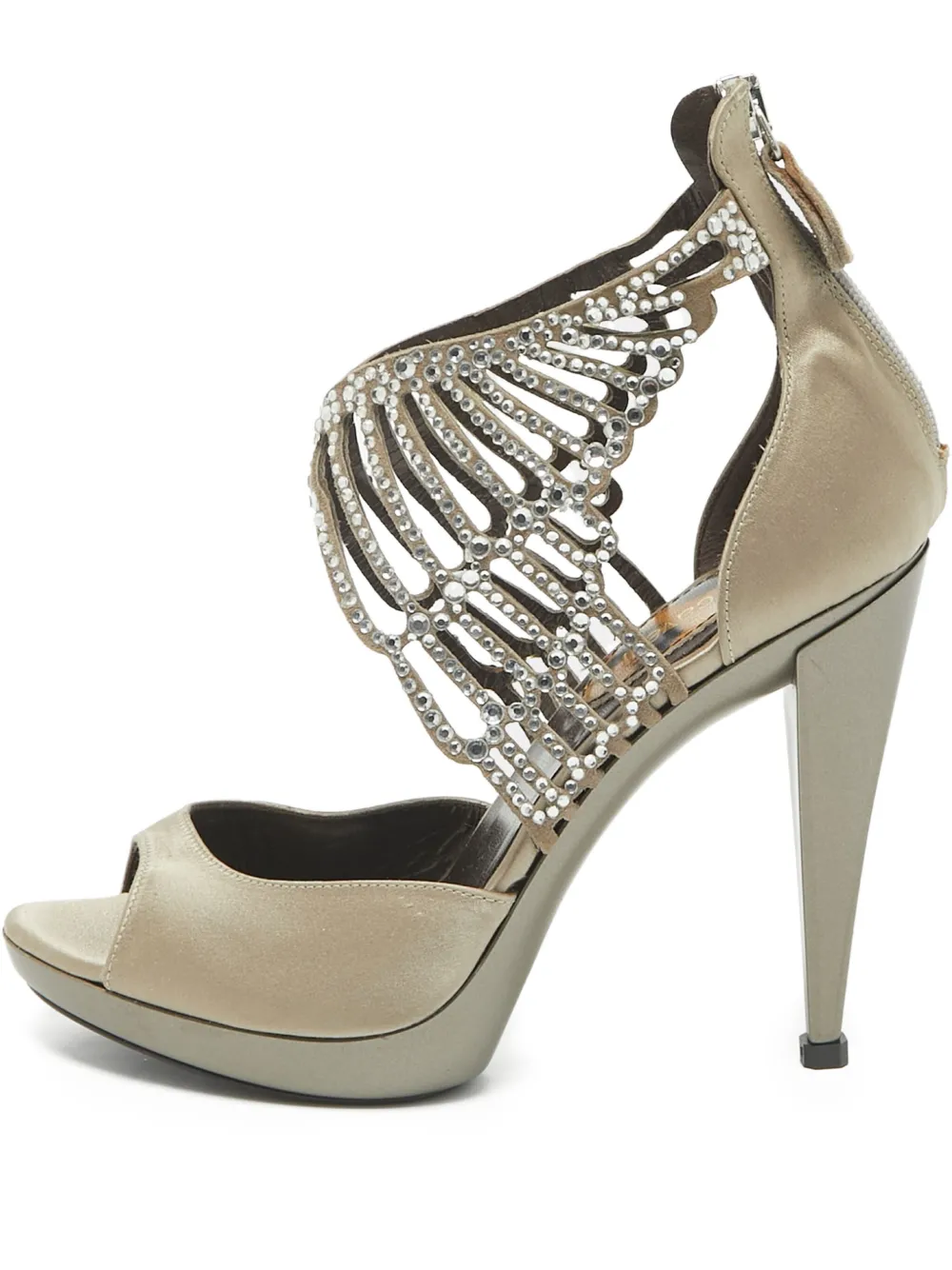 100mm rhinestone-embellished platform sandals