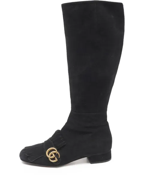 Gucci Pre-Owned botas de gamuza con motivo GG