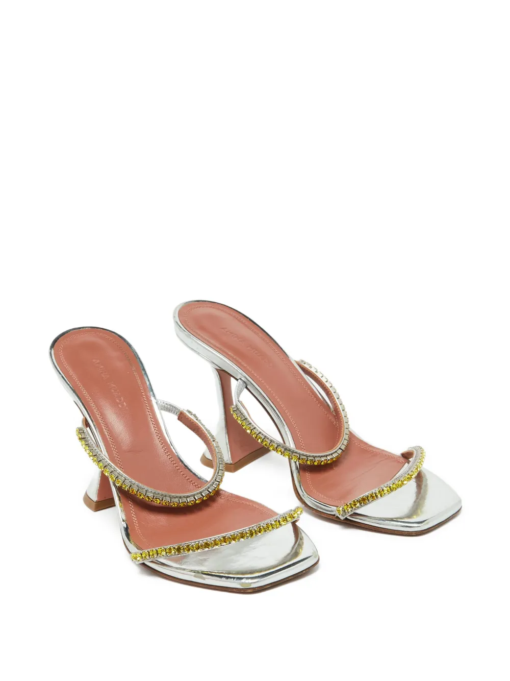 Amina Muaddi pre-owned 70mm Gilda metallic heeled sandals | Image 2