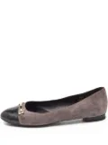 Tod's Vintage cap-toe suede ballet flats - Grey