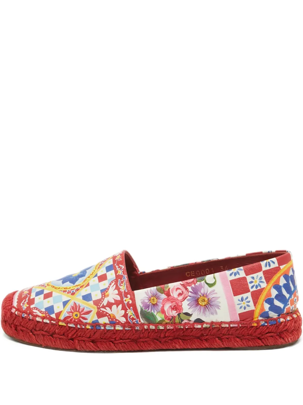 Dolce & Gabbana Pre-Owned alpargatas con estampado Mayólica | rojo | Image 1