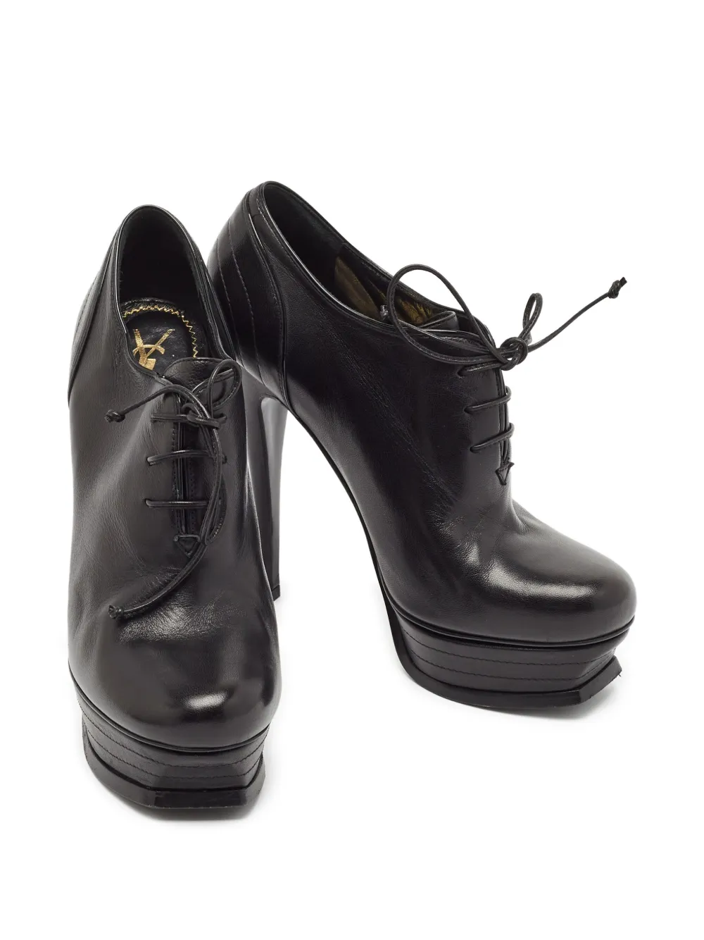 Saint Laurent Pre-Owned 120mm leren enkellaarzen - Zwart