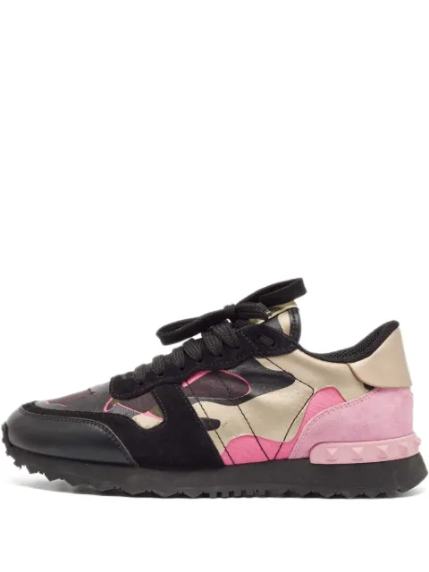 Valentino Garavani Pre-Owned camo-print panelled sneakers