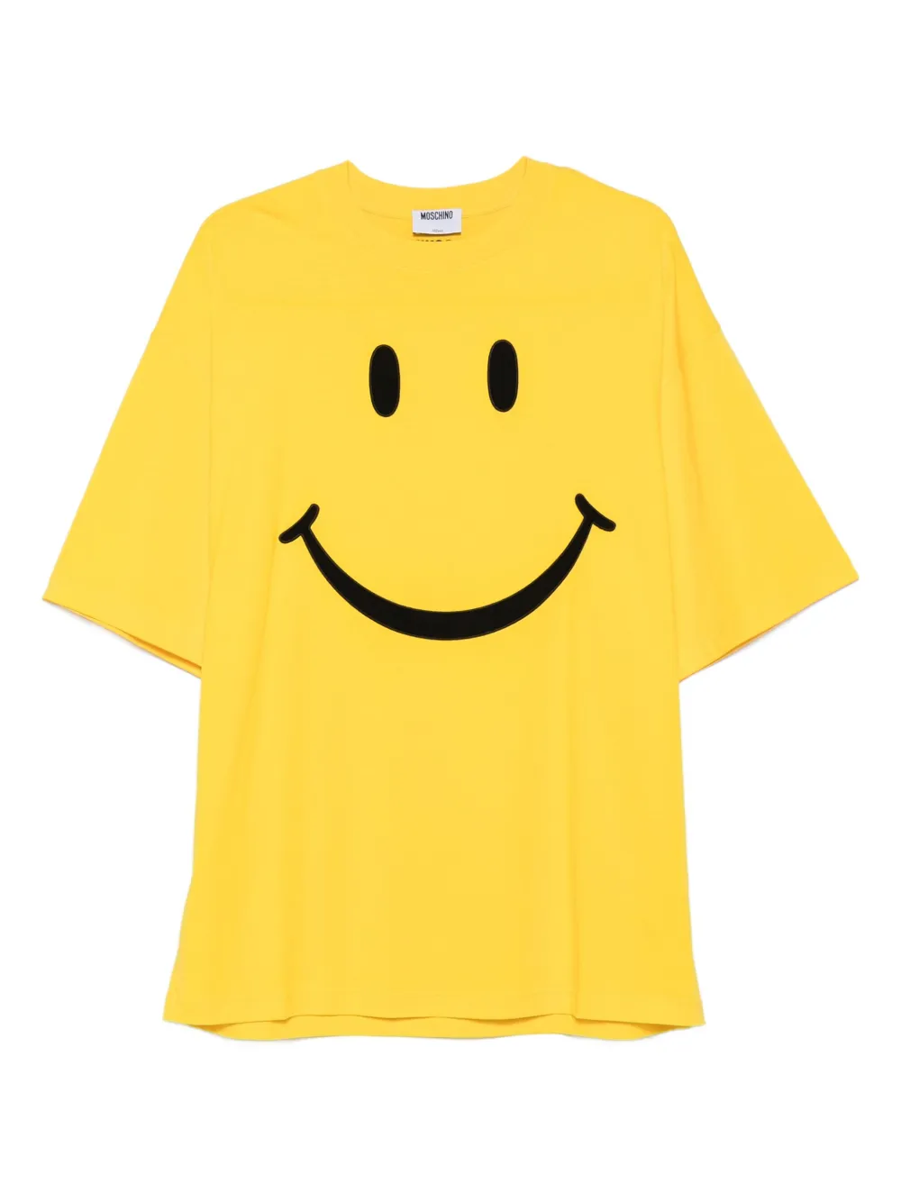 Moschino smiley-face cotton T-shirt Geel
