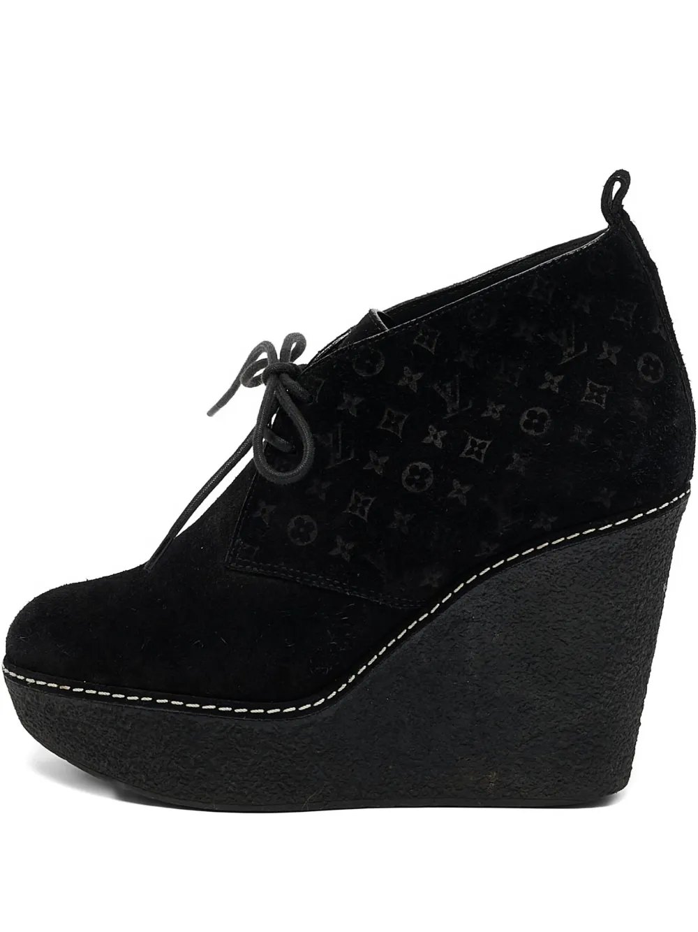 Louis Vuitton Pre-Owned モノグラム スエードブーツ - ブラック Louis Vuitton Pre-Owned モノグラム スエードブーツ - ブラック