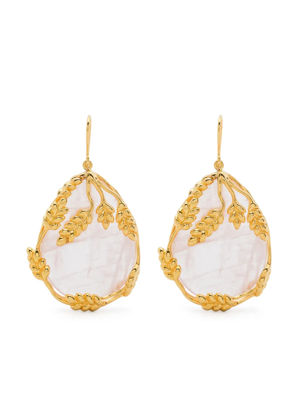 Aurelie Bidermann Francoise pendant earrings quartz rose | dorado | Image 1