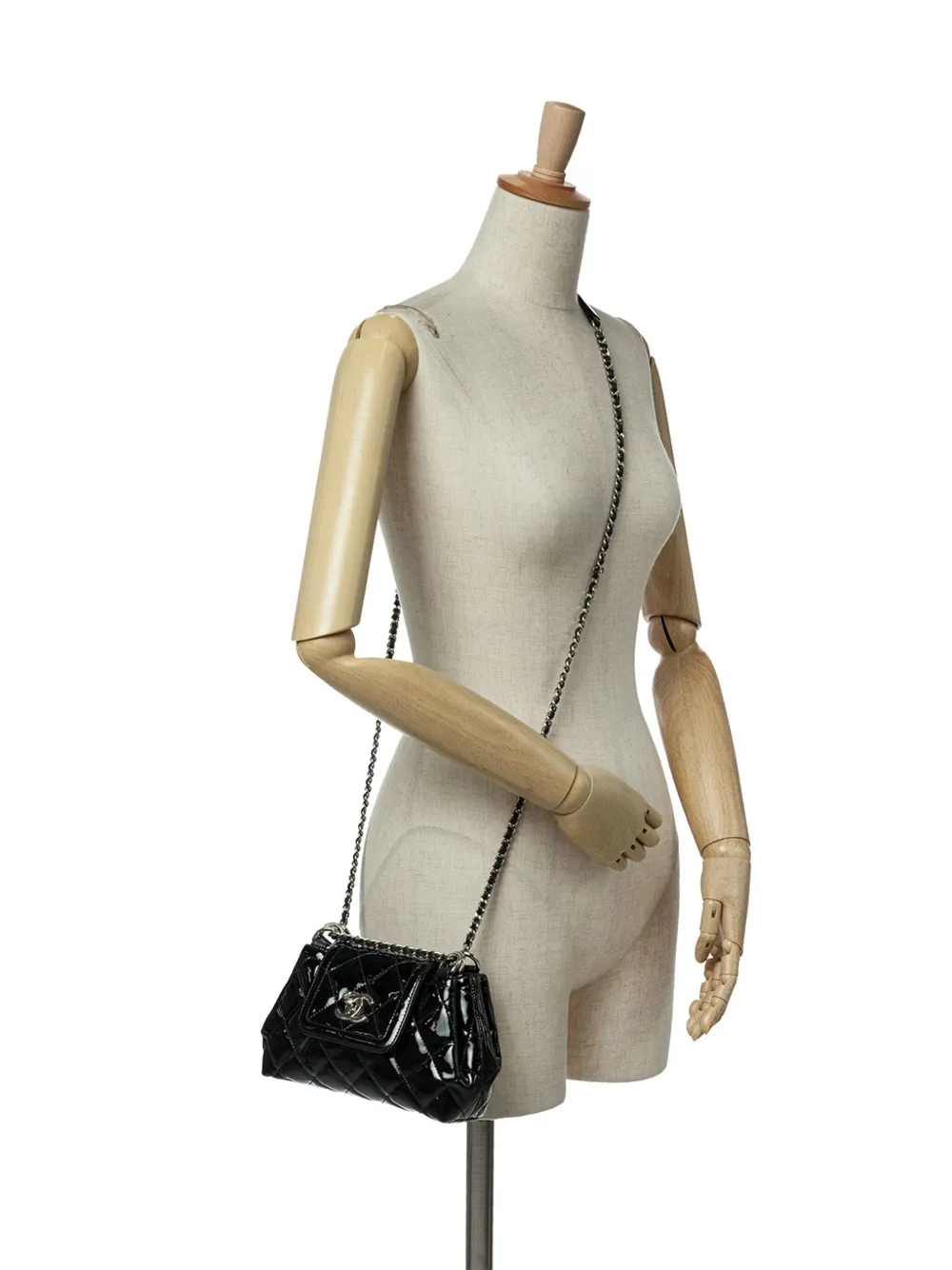 CHANEL Pre-Owned 2014-2015 Small Quilted Patent Coco Shine Accordion Flap crossbody bag | Pre-Owned | Image 2