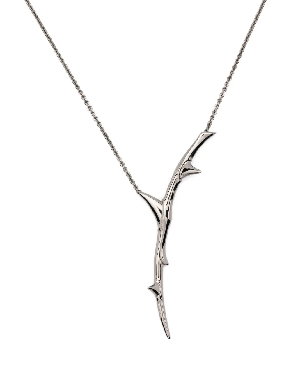 Shaun Leane Rose Thorn Single Drop Pendant Necklace In Silver