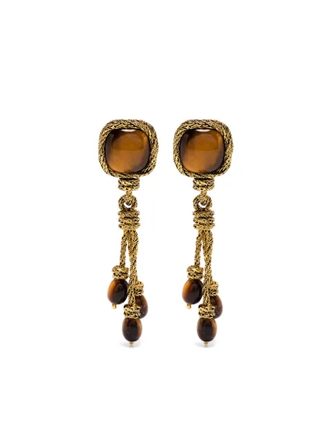 Aurelie Bidermann MIKI TIGER EYE CLIP EARRINGS