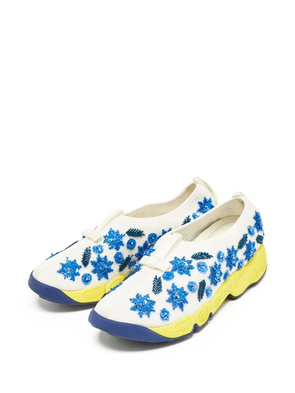 Christian Dior Pre-Owned Sneakers verfraaid met pailletten - Wit