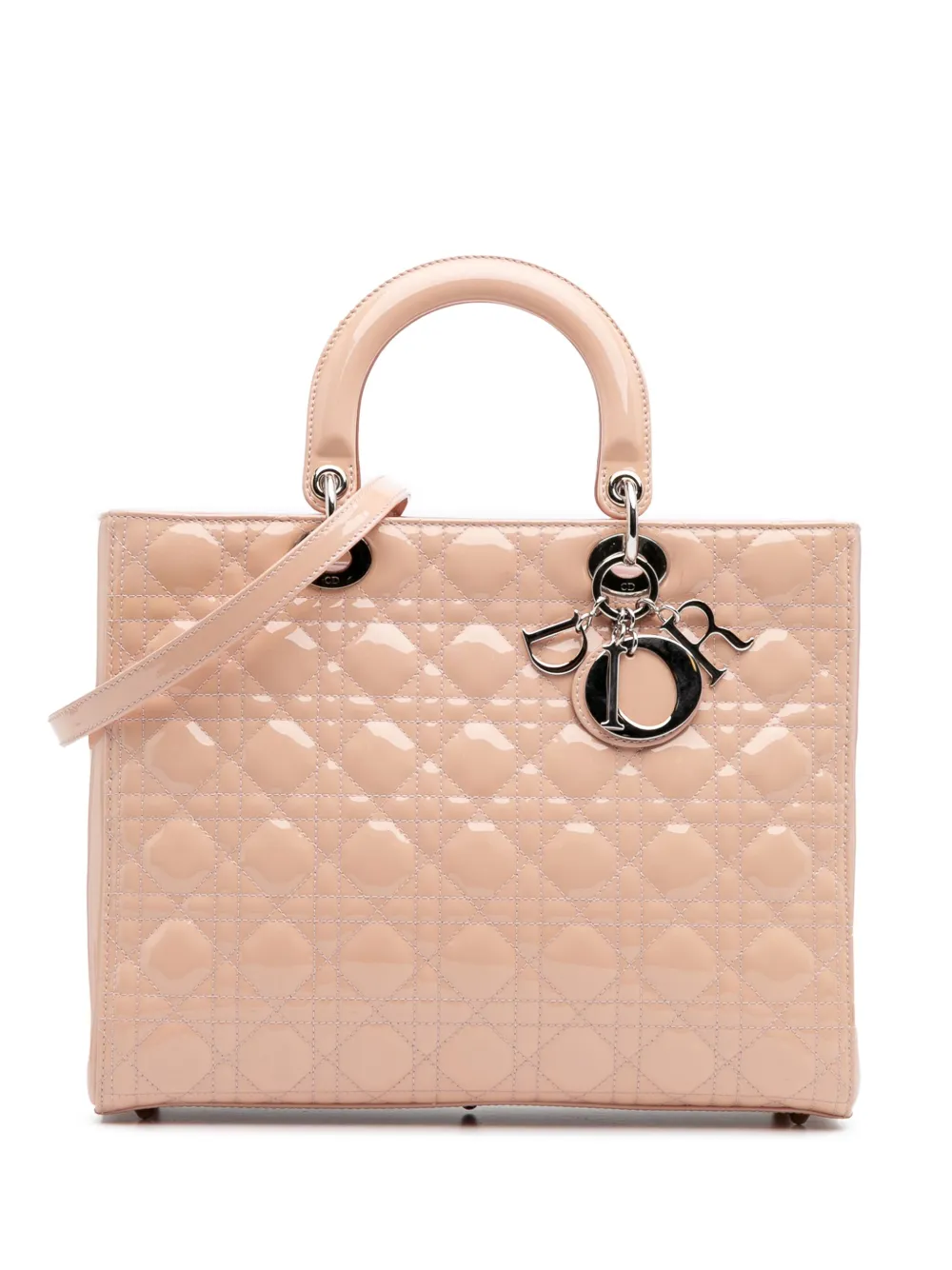Christian Dior Pre-Owned 2012 Large Patent Cannage Lady Dior satchel - Christian Dior Pre-Owned 2012 Large Patent Cannage Lady Dior satchel -