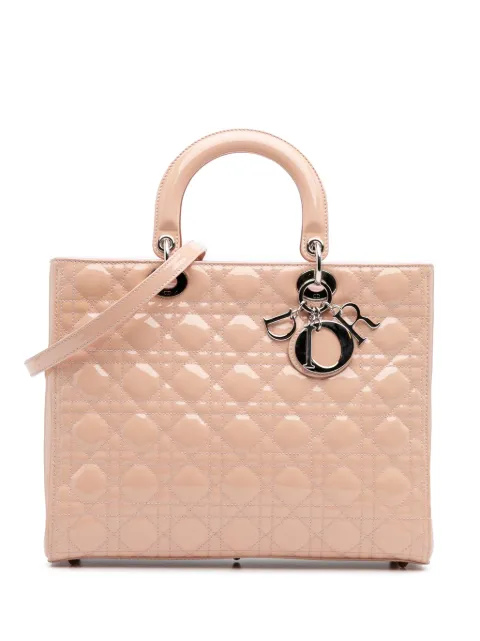 Christian Dior Pre-Owned 2012 Large Patent Cannage Lady Dior satchel
