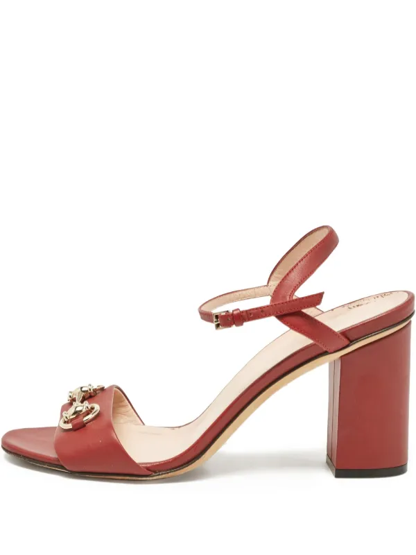 Gucci Pre-Owned Claudie 100mm サンダル | レッド | FARFETCH JP