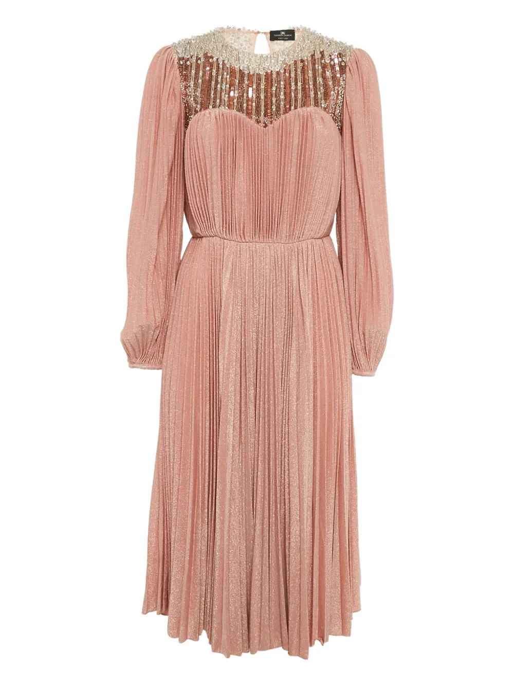Elisabetta Franchi sequin-embellished plissé dress | Pink | Image 1