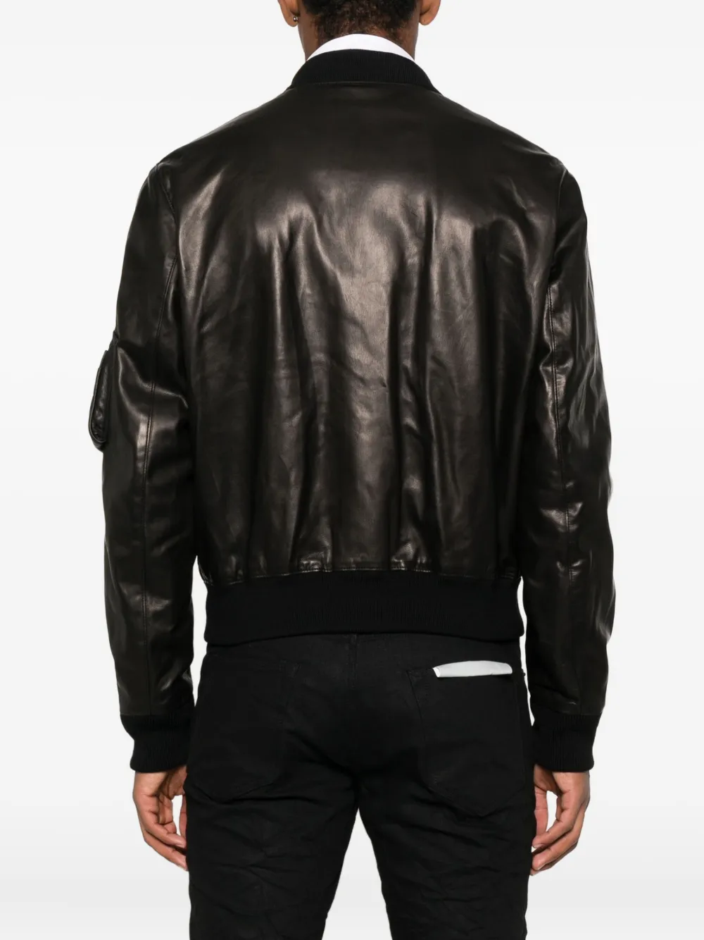 Givenchy leather zip-up bomber jacket Zwart