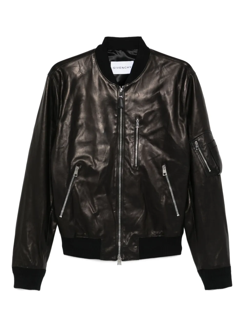 Givenchy leather zip-up bomber jacket - ブラック Givenchy leather zip-up bomber jacket - ブラック