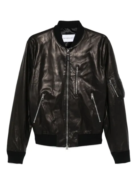 Givenchy leather zip-up bomber jacket