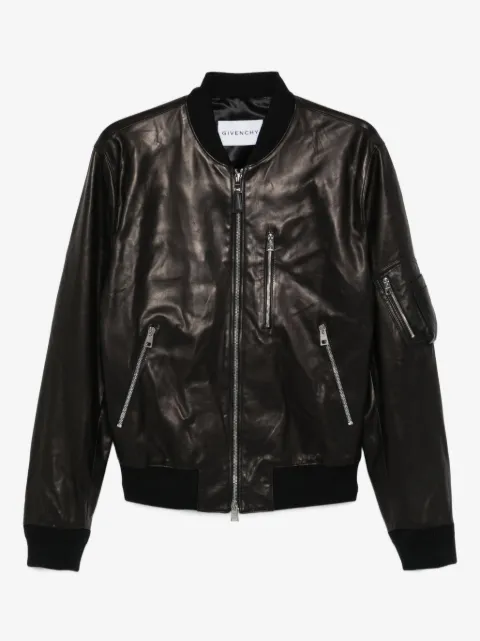 Givenchy leather zip-up bomber jacket