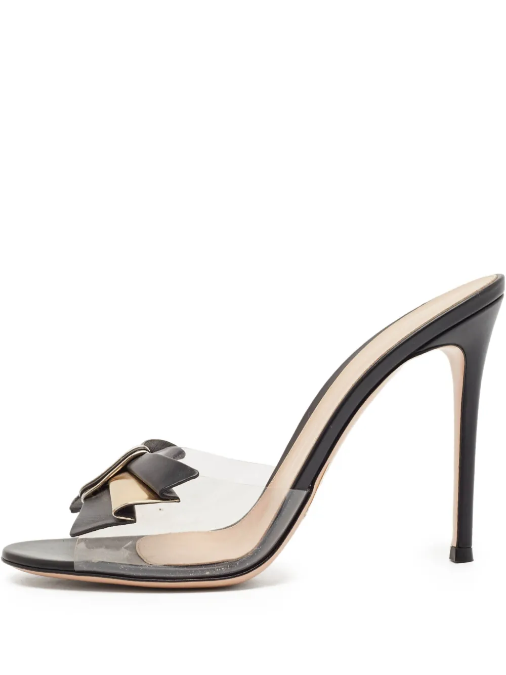 Pre-owned Gianvito Rossi 110mm Bow-detail Clear Sandals