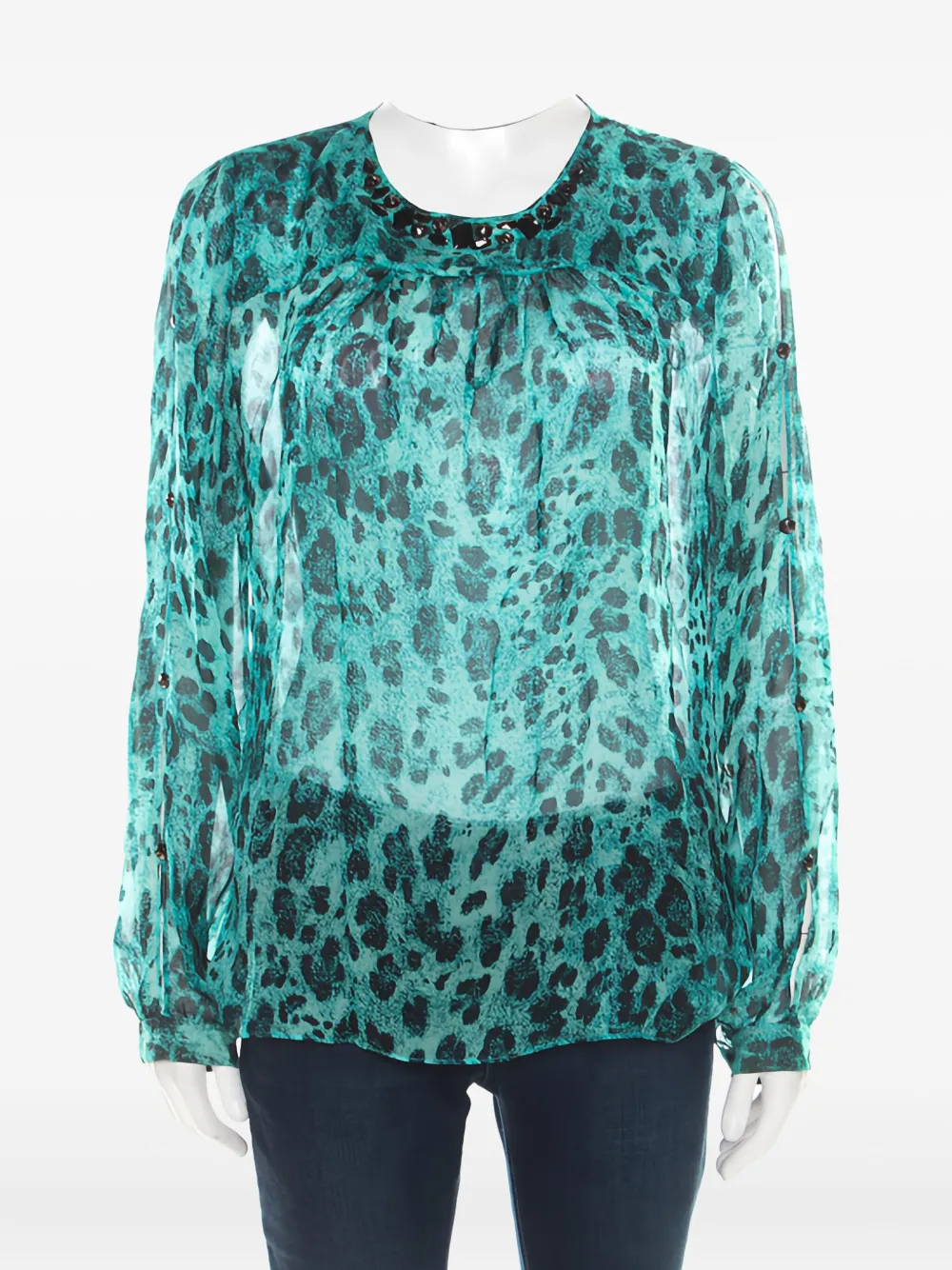 Blumarine Vintage 2024 leopard-print blouse | Green | Image 1