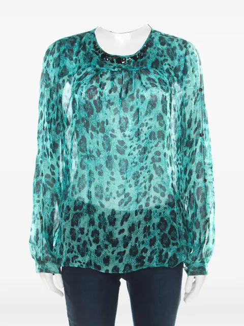 Blumarine Vintage 2024 leopard-print blouse