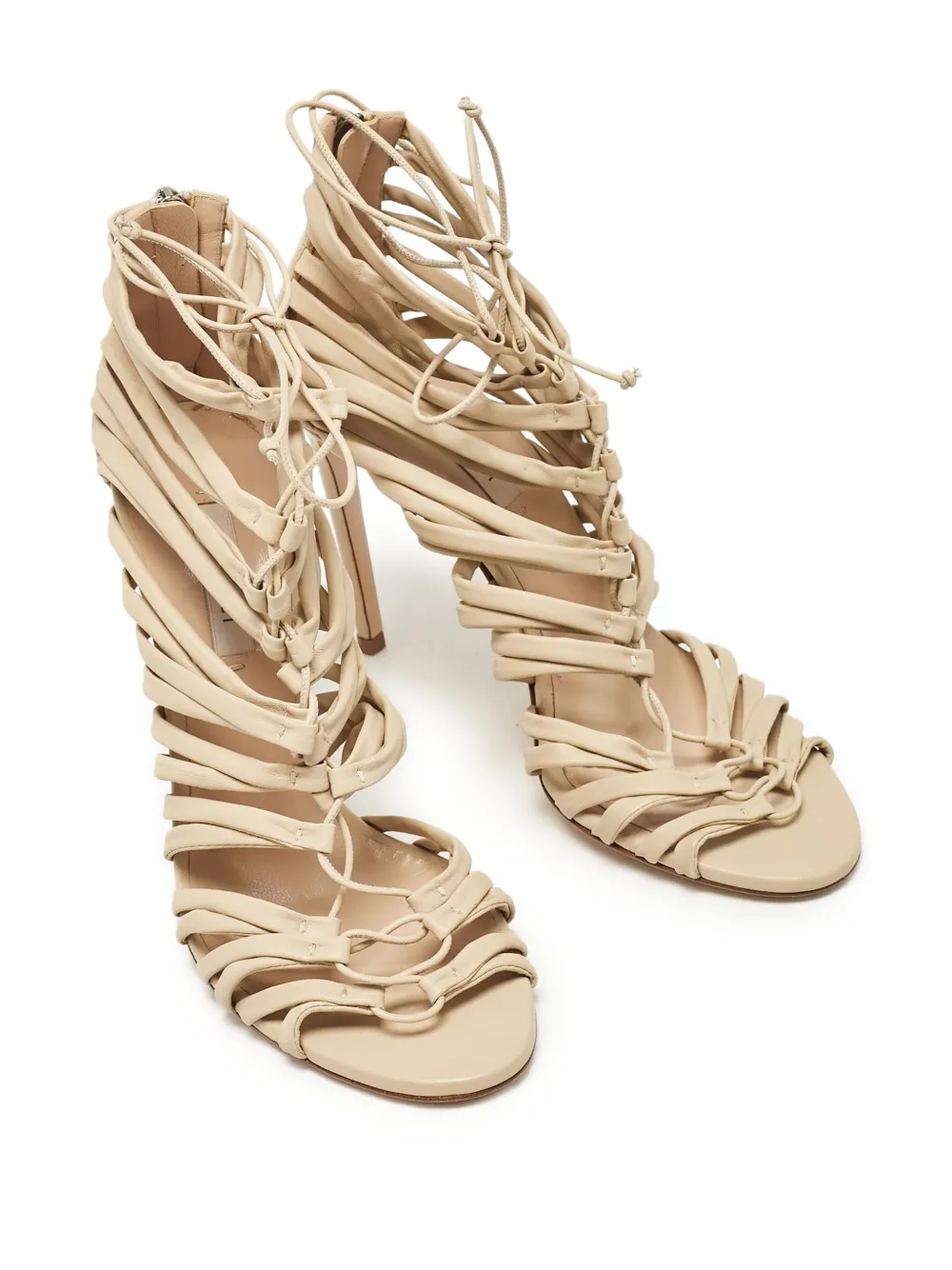 Casadei Vintage Pre-owned 110 mm stiletto sandalen met bandjes - Beige
