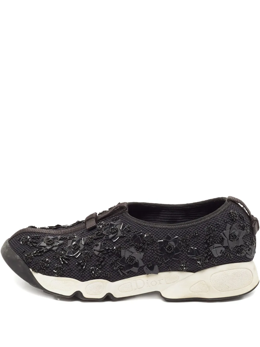 Christian Dior Pre-Owned mesh embellished sneakers - ブラック Christian Dior Pre-Owned mesh embellished sneakers - ブラック
