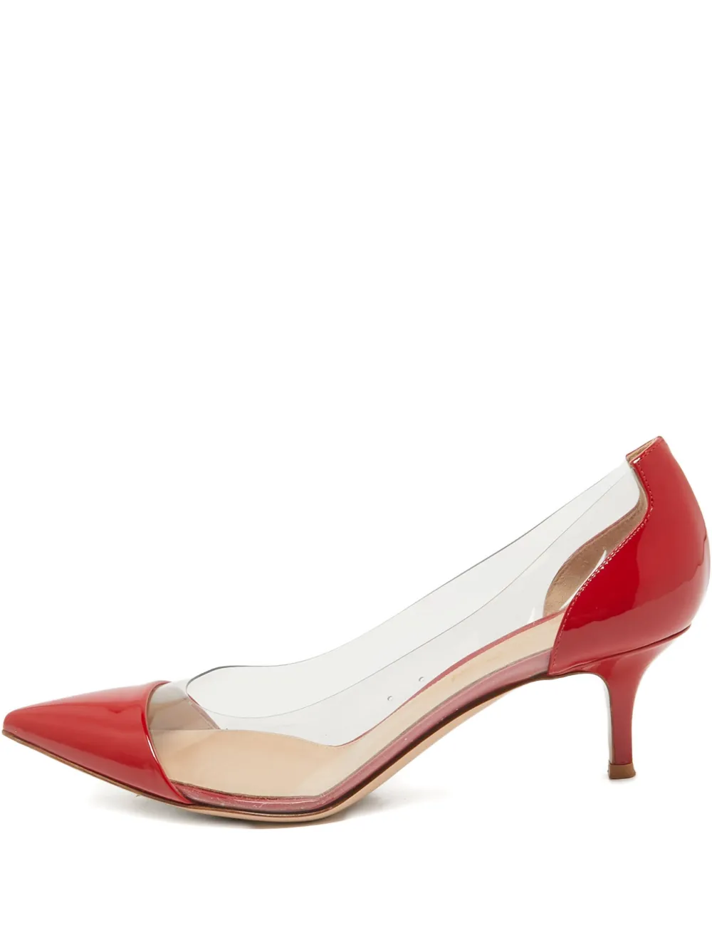 Gianvito Rossi pre-owned 60mm patent leather clear-panel pumps | Red | Image 1