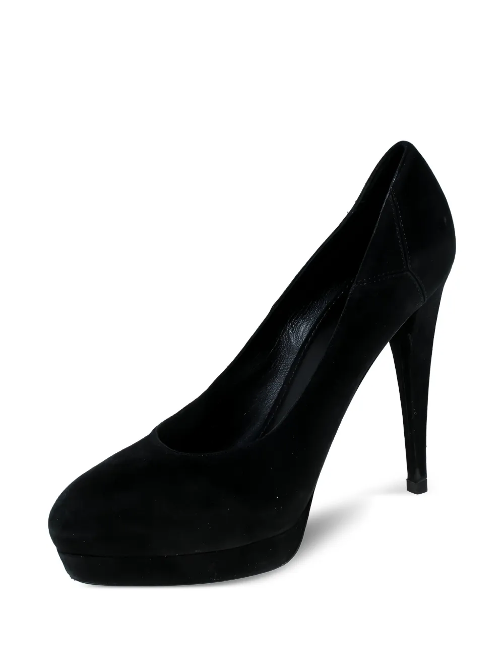 Saint Laurent Pre-Owned 135 mm suède pumps met plateauzool - Zwart