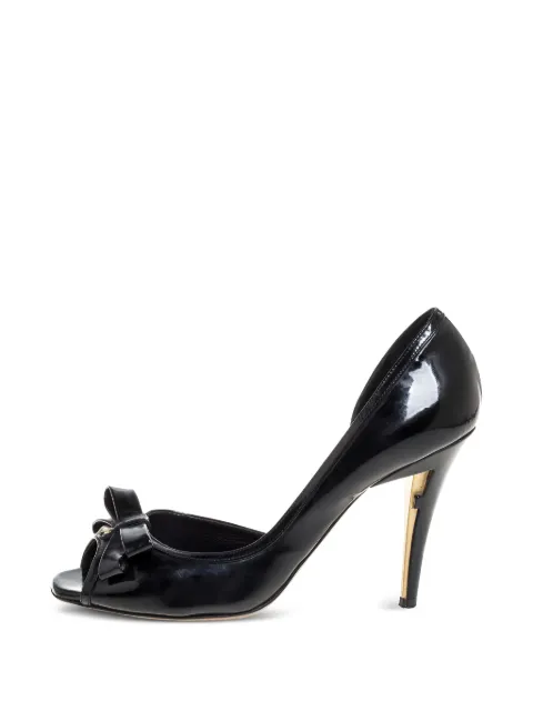 Fendi Pre-Owned 105mm patent leather bow pumps