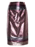 Burberry Pre-Owned metallic-finish pencil skirt - Pink