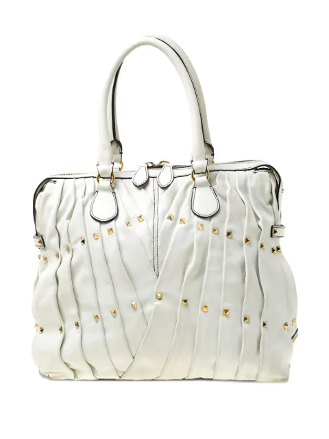 Valentino Garavani Pre-Owned pleated studed tote bag