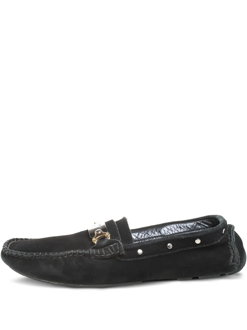 Dolce & Gabbana Pre-Owned suede metal detail loafers | Black | Image 1