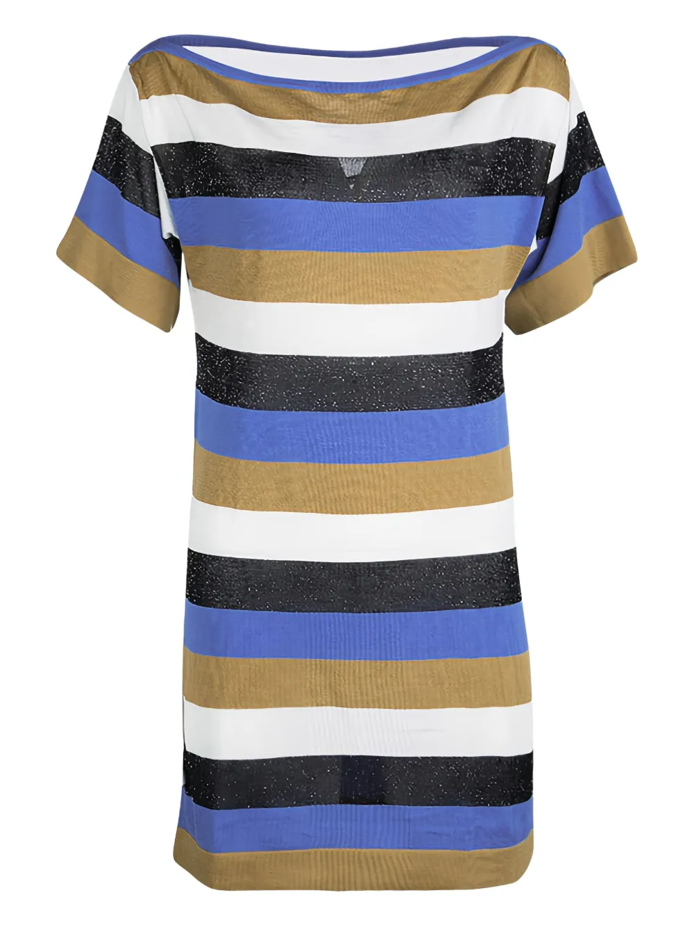 Missoni Pre-Owned striped cotton-blend t-shirt | Blue | Image 1