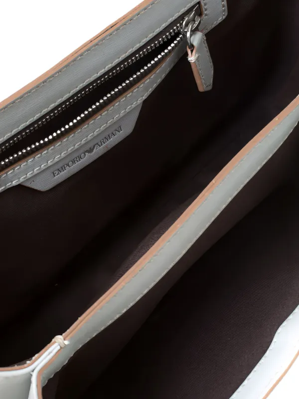 Emporio Armani Pre-Owned フラップ レザーショルダーバッグ | グレー