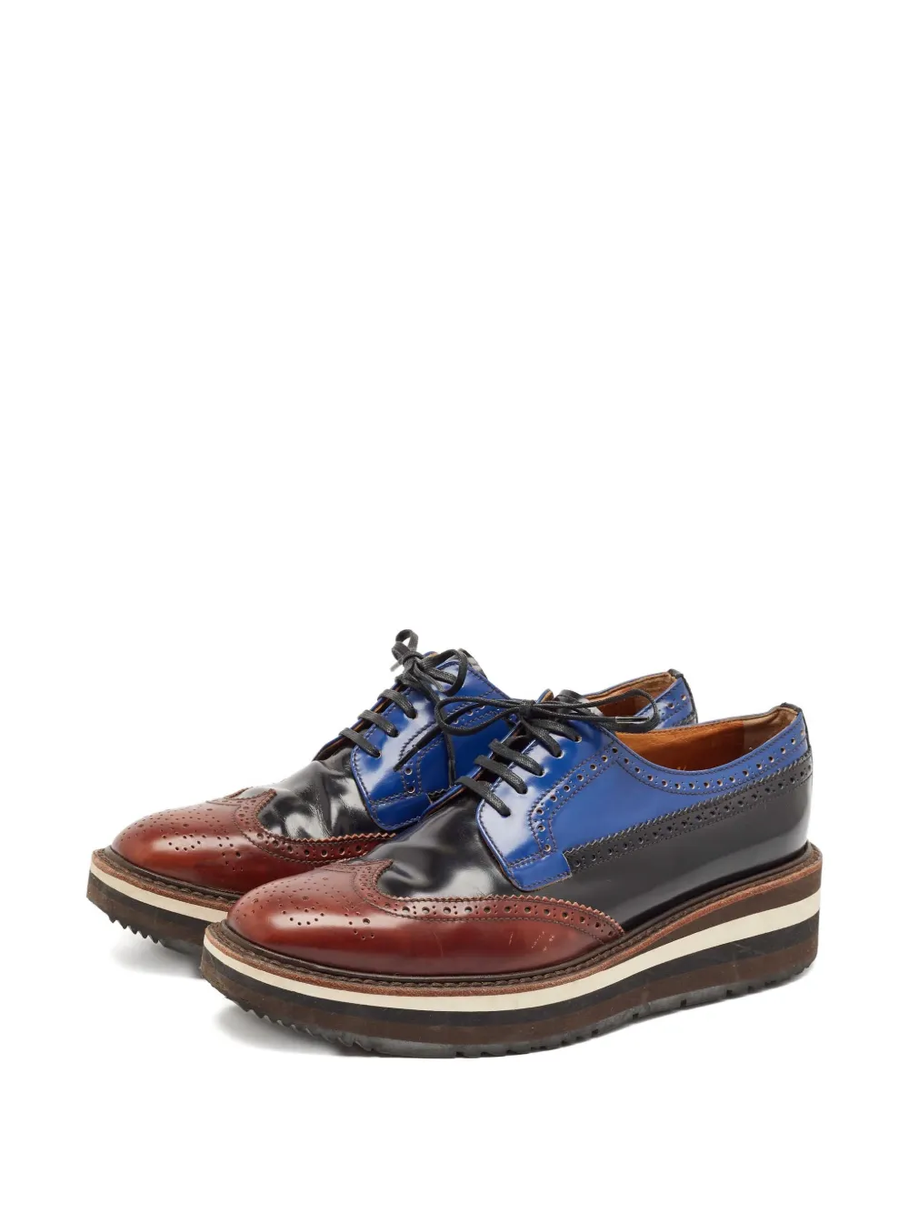 Prada Pre-Owned Derby schoenen met plateauzool - Zwart