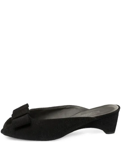 Stuart Weitzman flip flops con moño y tacón cuadrado