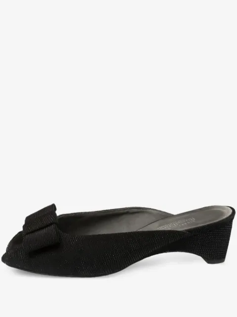 Stuart Weitzman bow block-heel slides