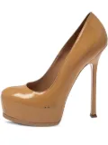 Saint Laurent Pre-Owned 150mm platform stiletto heel pumps - Neutrals