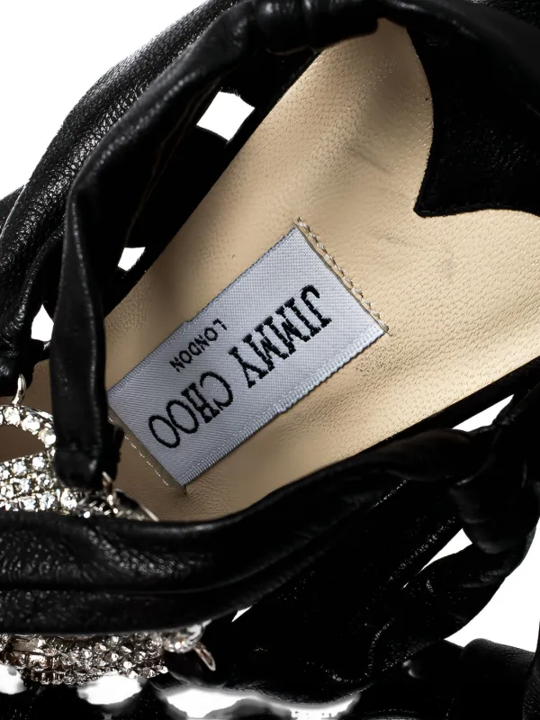 Jimmy Chooビジュートリム サンダル Jimmy Choo Pre-Owned 120mm ビジュートリム サンダル