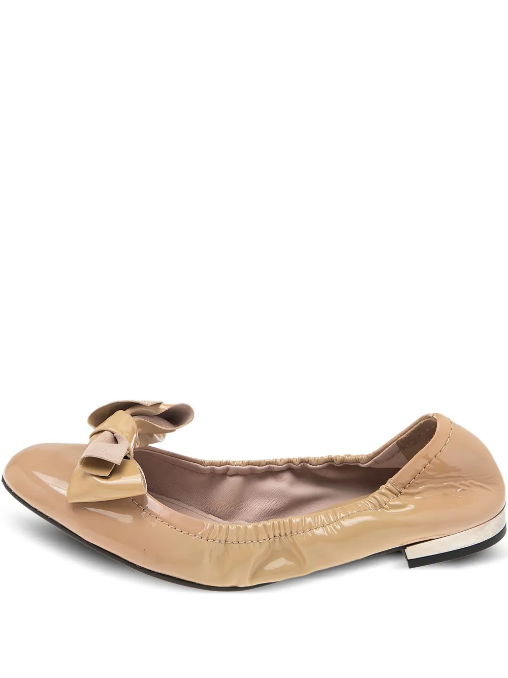 patent-leather bow-detailed ballet flats