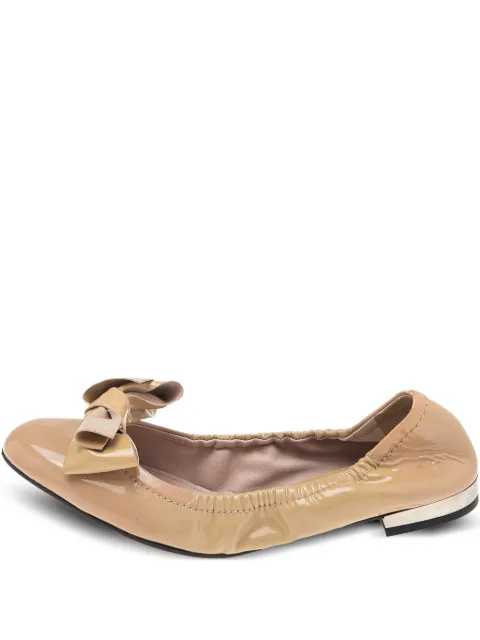 Miu Miu Pre-Owned patent-leather bow-detailed ballet flats
